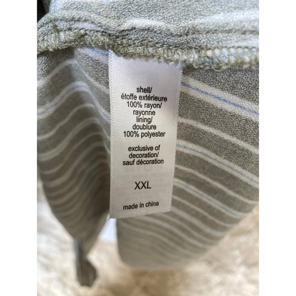 Maurices Smocked Maxi Dress Puff Sleeve Green White Stripe Boho Cottagecore XXL - Picture 6 of 8